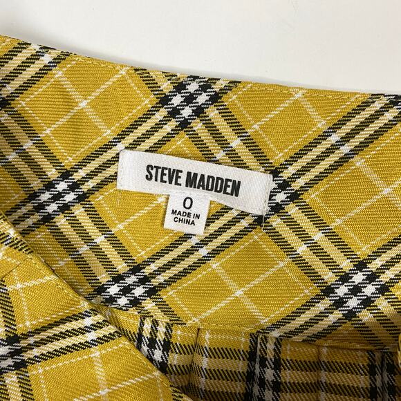 Steve Madden Plaid Pleated Mini Skirt Size 0 - Picture 3 of 9